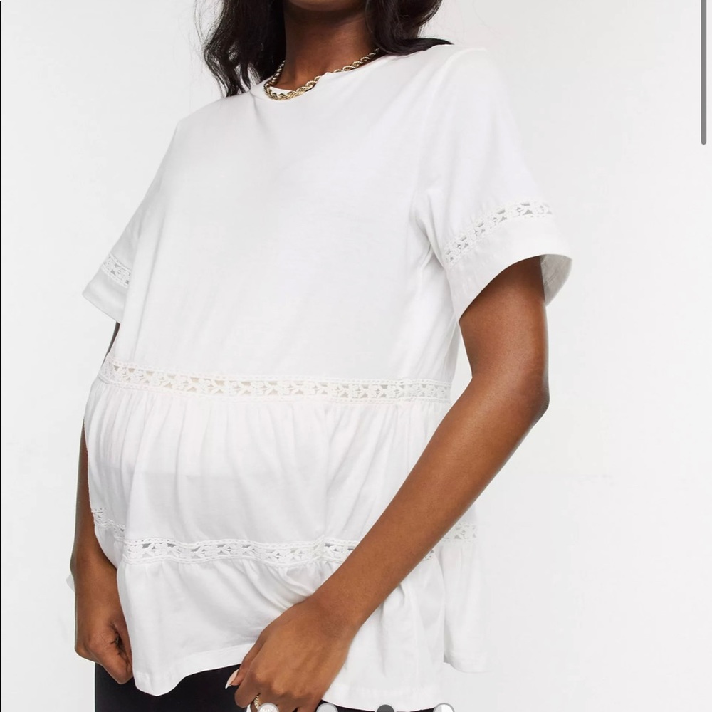 ASOS maternity lace embellished tee